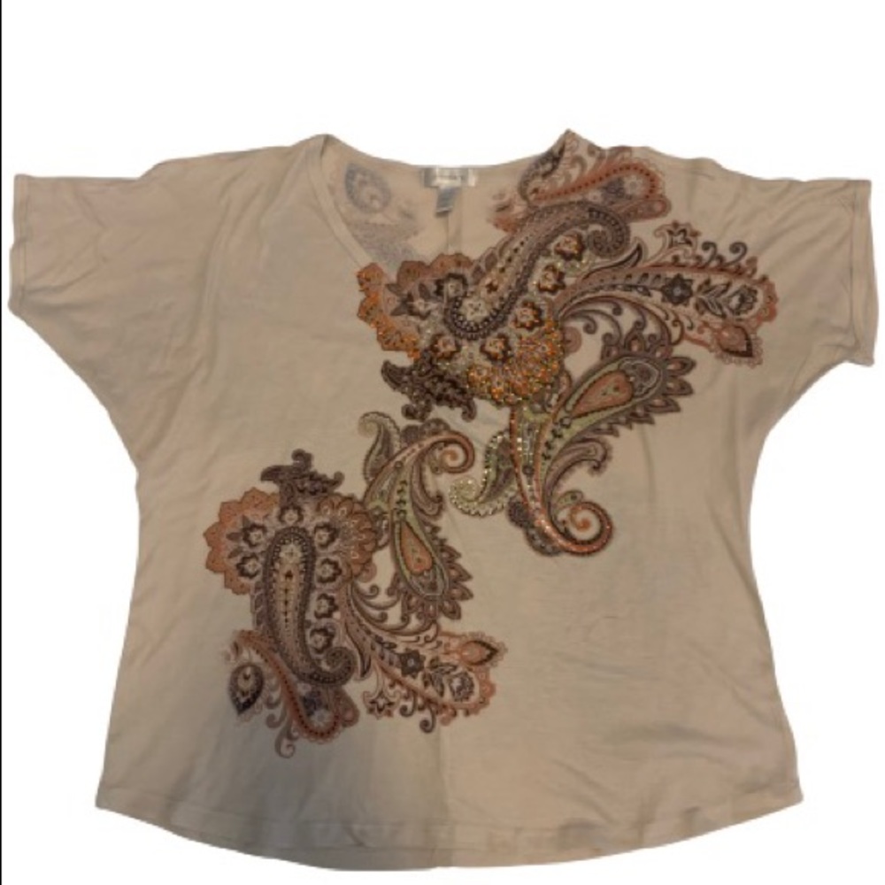 Dress Barn blouse in XL with colored stones